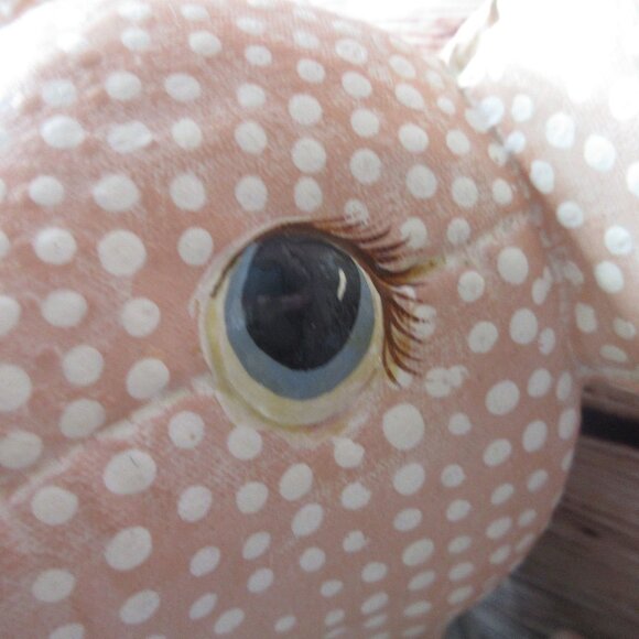 Duncun Polka Dot Bear 20" Doll Cloth Body Ceramic Head & Paws with Clothes - Picture 6 of 9